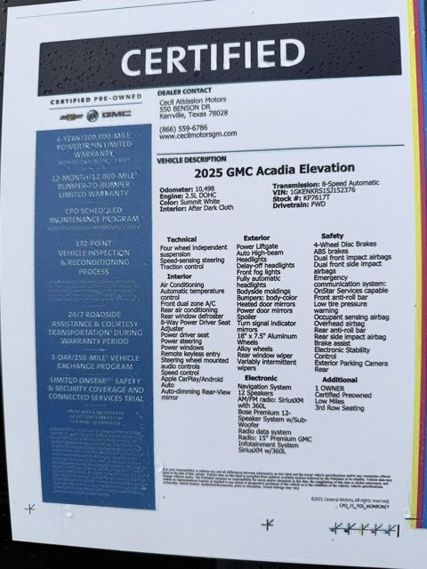 2025 GMC Acadia Elevation