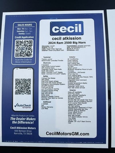 2024 RAM 2500 Big Horn